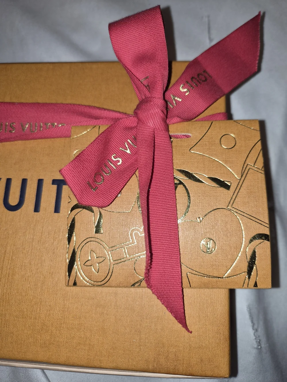 Louis Vuitton Drawer Box Ribbon & Gold Embossed Card 8.25x5.75x1.75